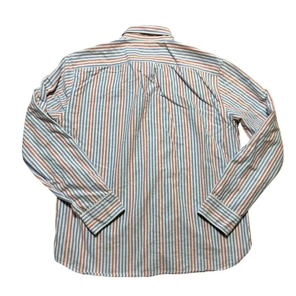 J. Crew Long Sleeve FLEX button up shirt, men's XL, White, Red & Blue Stripes